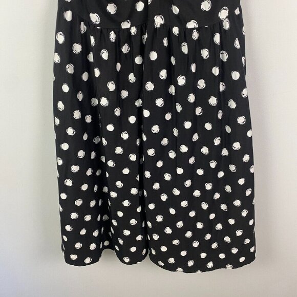 Stop Staring Black Polka Dot Midi Dress Size 16 Short Sleeve Retro Pinup - Picture 3 of 11